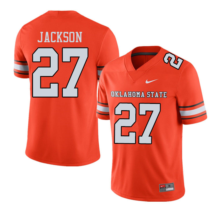 Men #27 Dezmon Jackson Oklahoma State Cowboys College Football Jerseys Sale-Alternate Orange